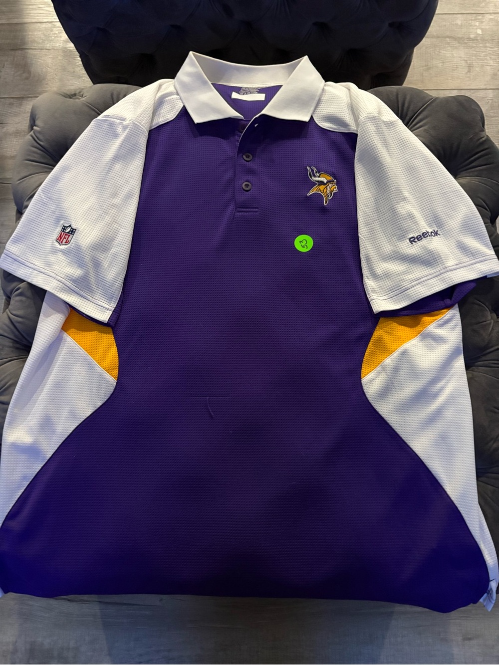 Reebok White NFL Shield Patch Polo